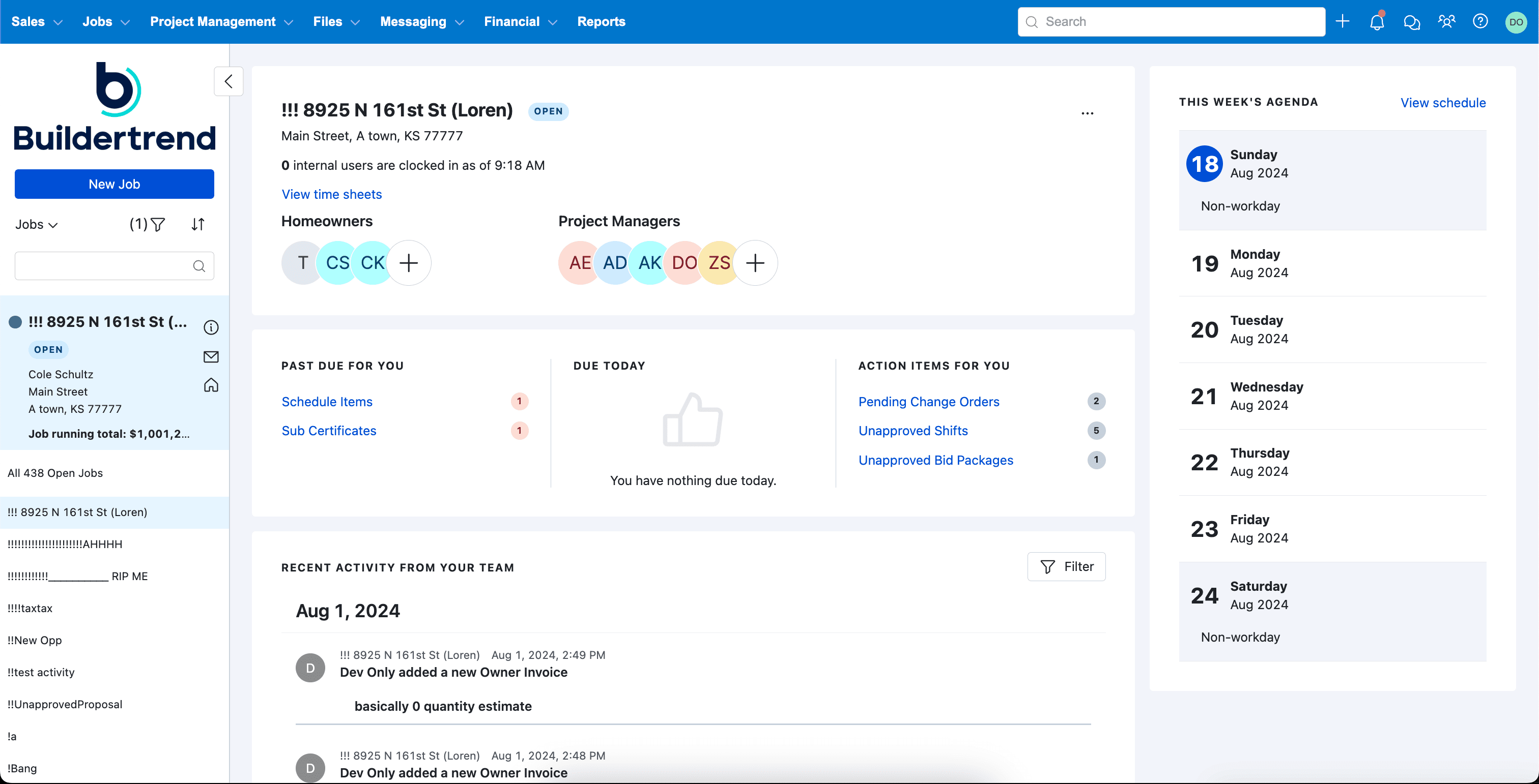 Buildertrend screenshot